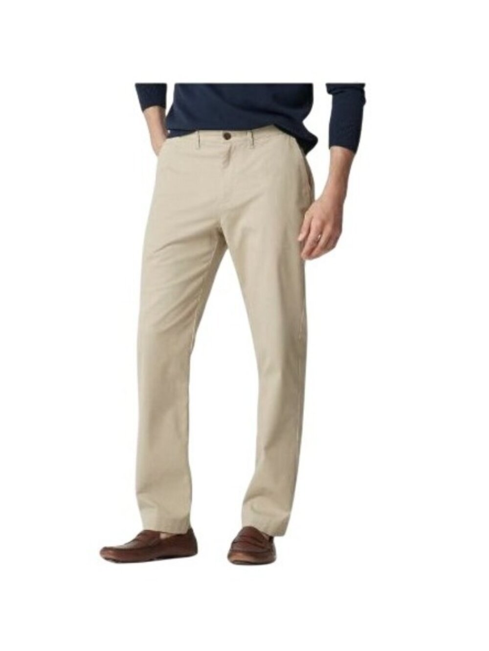 J.Crew Factory Straight Chino Pant 34x30 Khaki Stretch Tru-Temp360 Office Work